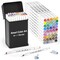 Art Markers, 44 Coloring Markers and 1 Blender, 45 Pack Alcohol Based Dual Tip Permanent Highlighters with Case, Excellent for Adults Kids Marking Drawing Sketching